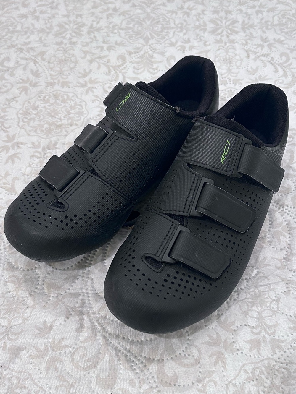 Shimano SH-RC100 Road Cycling Shoes Black Hook & Loop Straps Mens US 7.6 / EU 41